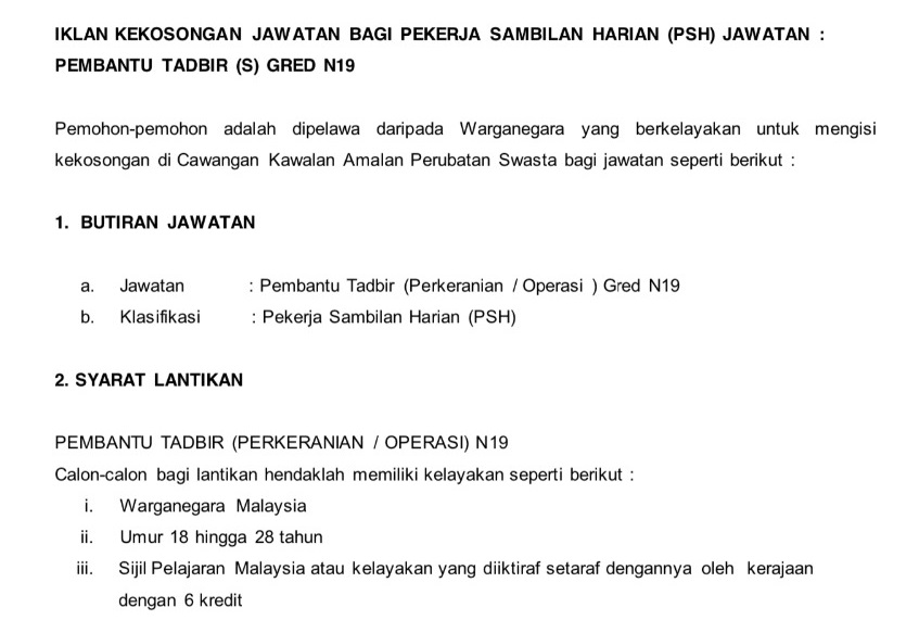 Jawatan Kosong di Kementerian Kesihatan Malaysia (KKM)