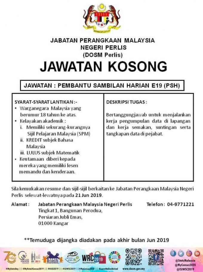 Data Jabatan Perangkaan Malaysia / Kerjasama KKMM-Jabatan 