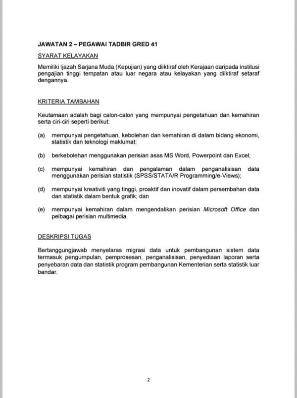 jawatan kementerian pembangunan luar bandar 2