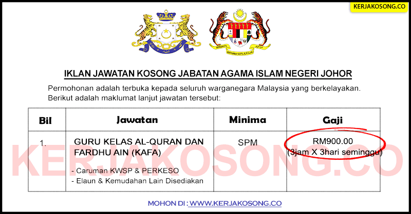 Jawatan kosong kerajaan johor 2021