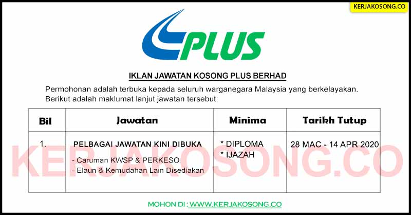 Jawatan Kosong PLUS Berhad