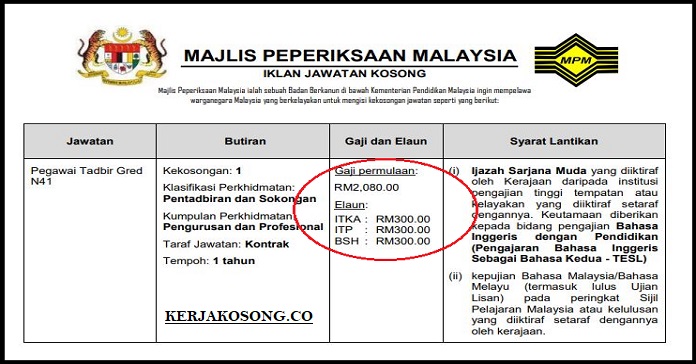 Jawatan Kosong Majlis Peperiksaan Malaysia (MPM)