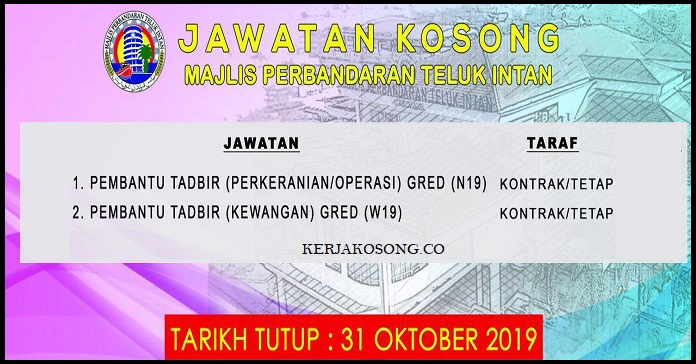 Jawatan Kosong Majlis Perbandaran Teluk Intan