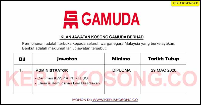 Jawatan Kosong Admin Gamuda Land