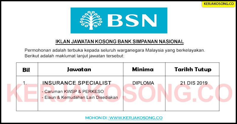 Jawatan Kosong Bank Simpanan Nasional