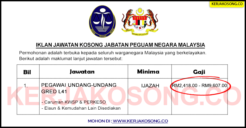 Jawatan Kosong Jabatan Peguam Negara Malaysia