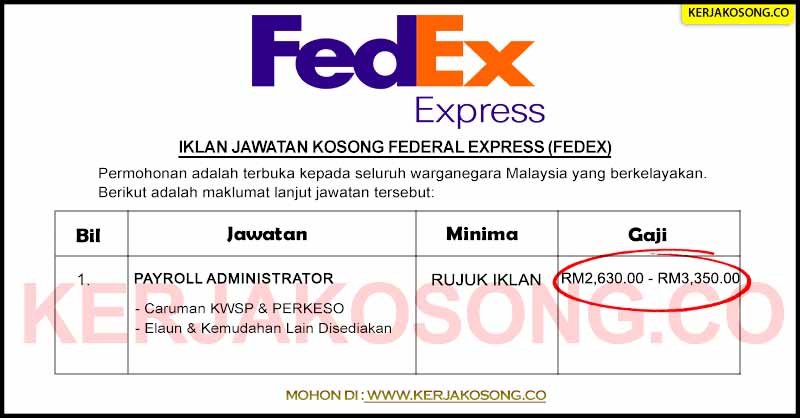 Jawatan Kosong Federal Express (FedEx)