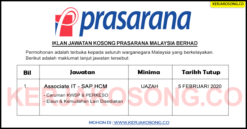 Jawatan Kosong Prasarana Malaysia Berhad Jawatan Kosong Prasarana Malaysia Berhad