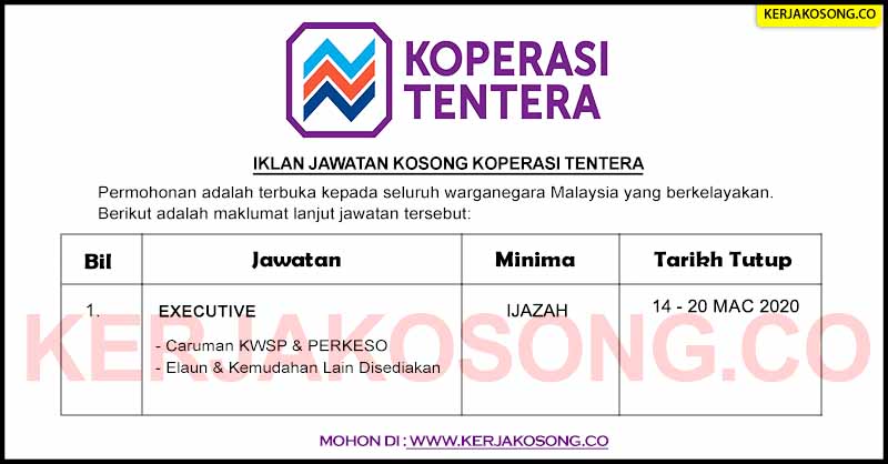 Jawatan Kosong Koperasi Tentera