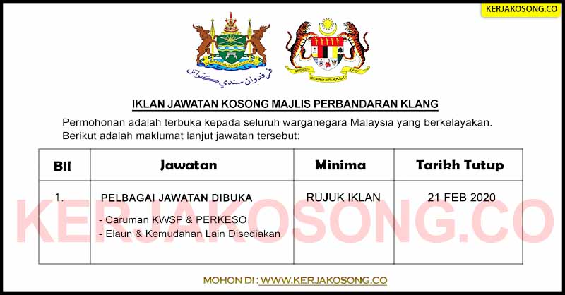 Jawatan Kosong Majlis Perbandaran Klang