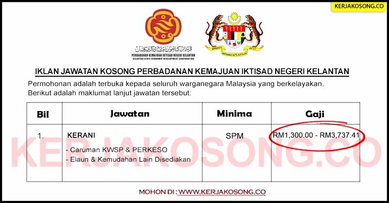 Jawatan Kosong Perbadanan Kemajuan Iktisad Negeri Kelantan Pkink