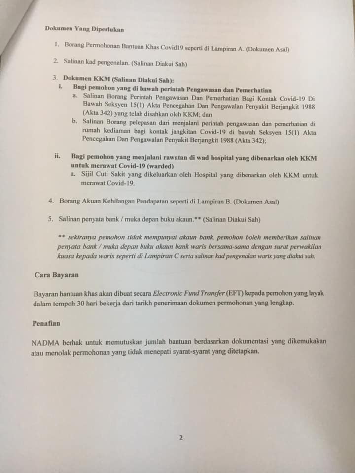 garis panduan permohonan nadma rm100 sehari