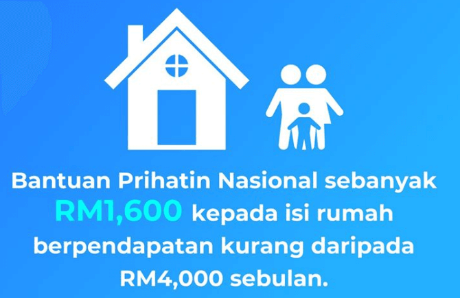 Bantuan Prihatin Nasional  kepada Isi Rumah RM1600 