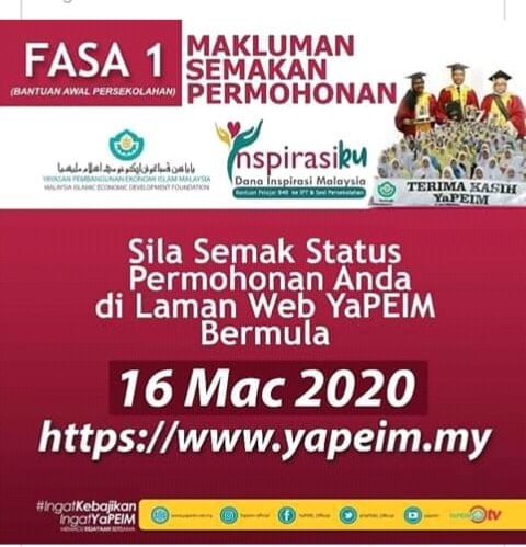 Semakan Yapeim Dana Inspirasiku Malaysia 2020 - Status 