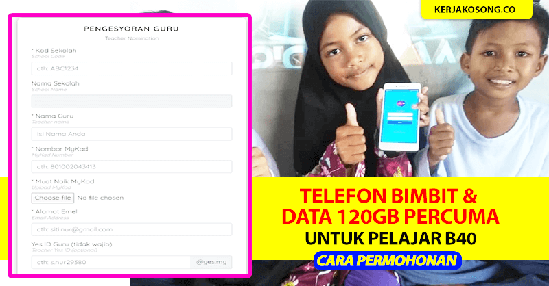 Telefon Bimbit Percuma Kepada Pelajar B40  Cara 