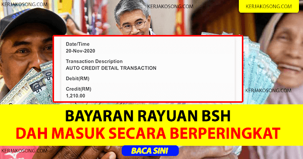 Bayaran Rayuan BSH dah masuk