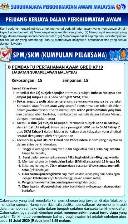 jawatan kosong jabatan sukarelawan malaysia 2020