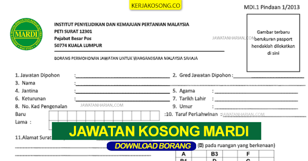 Borang Permohonan Mardi