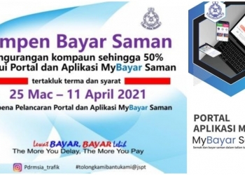MyBayar : Diskaun Saman 50% Sehingga 11 April Ini! Cara Daftar Dan Pembayaran MyBayar Saman