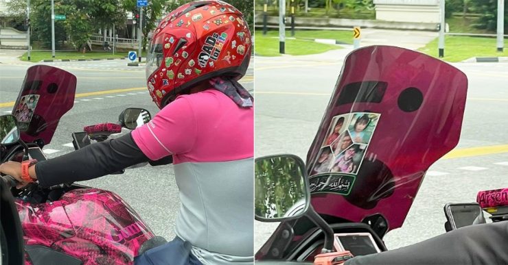 ‘Rider’ Foodpanda Jadikan Gambar Anak-anak Semangat Ketika Bekerja. Lekat Gambar Anak-anak Pada Motosikal