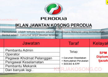 Jawatan Kosong Perodua Table 2021 terkini