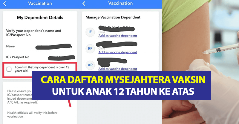 Cara Daftar MySejahtera Vaksin Untuk Anak 12 Tahun Ke Atas