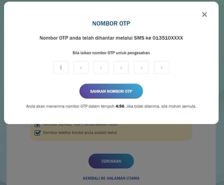 Kemaskini nombor telefon kwsp online